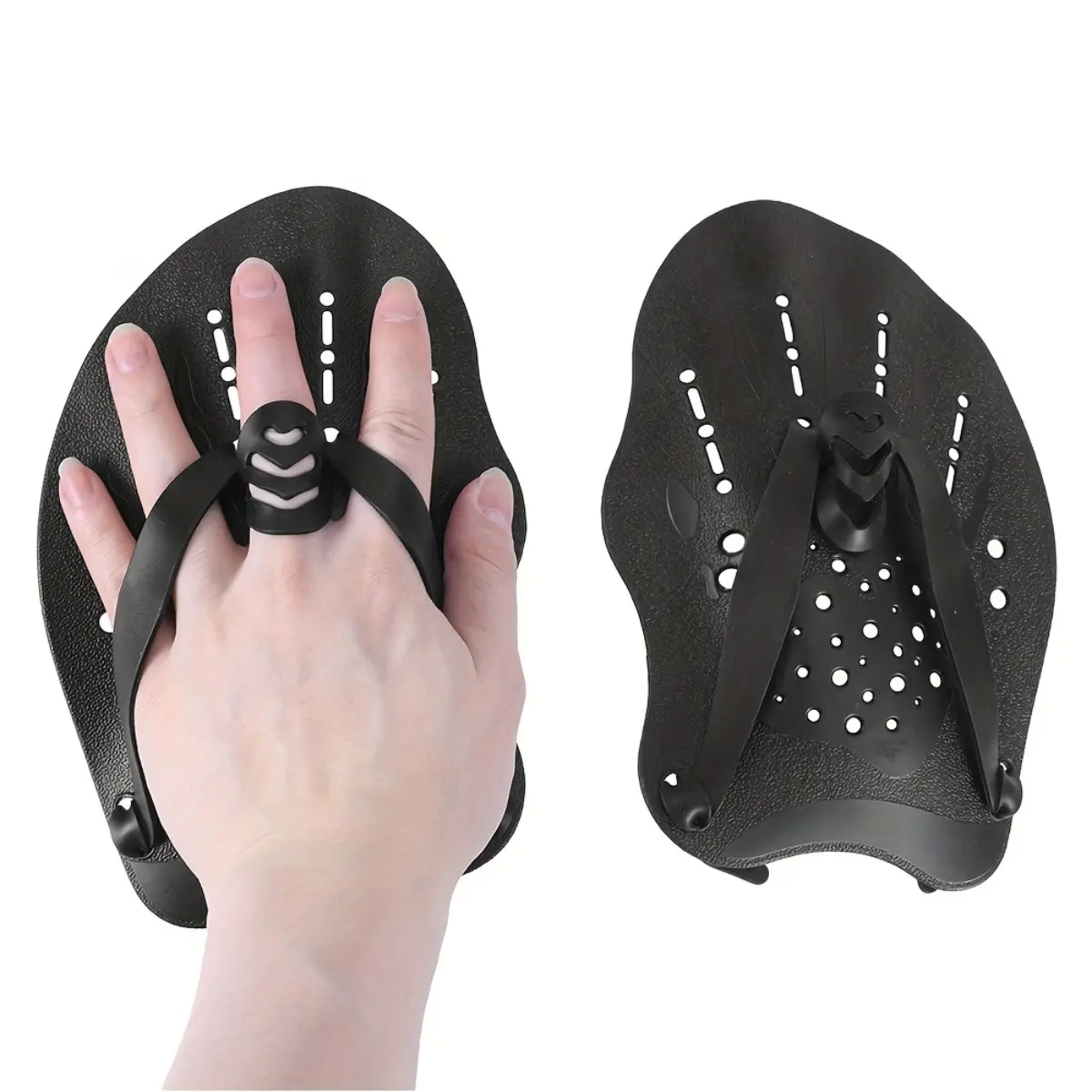 Swimming Training Hand Paddles with Adjustable Silicone Straps, Professional Swim Hand Fins for Freestyle and Breaststroke Training, Lightweight Swim Resistance Paddles for Adults and Teens, Ideal for Strength Building, Stroke Improvement