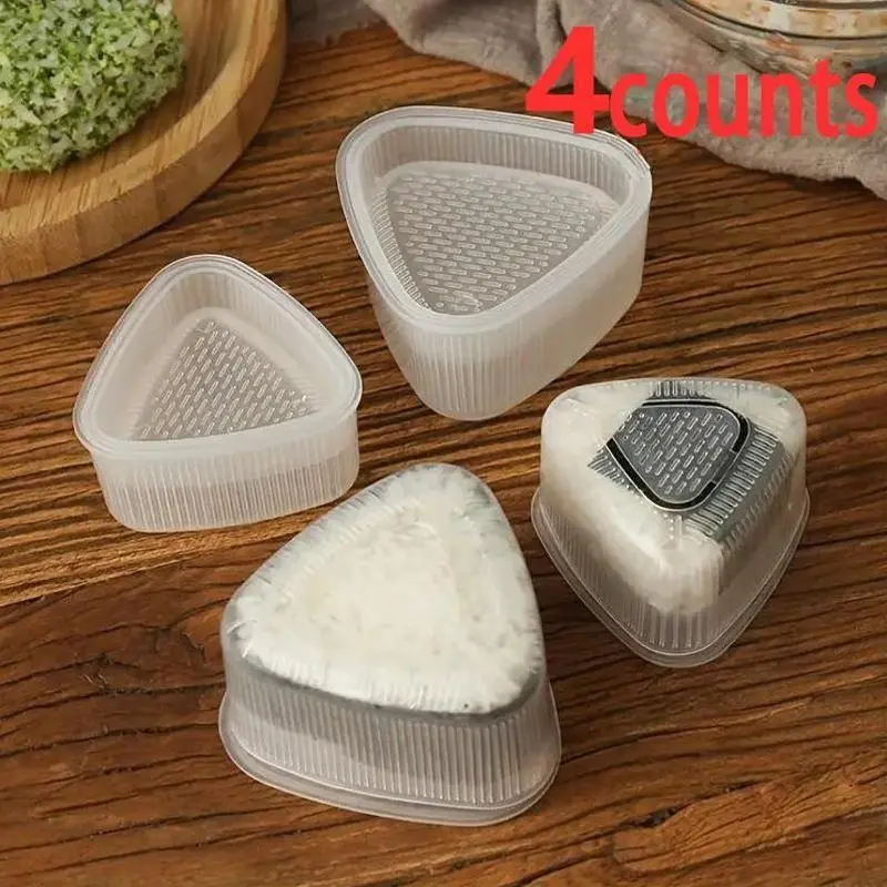 4pcs, Transparent Triangle Onigiri Molds - Large and Small Rice Ball Makers for Lunch Box and Bento Box Decorating - Kitchen Gadgets, Household Cooking Gadget and Kitchen Accessories, Home Kitchen Accessory for Home Cooking