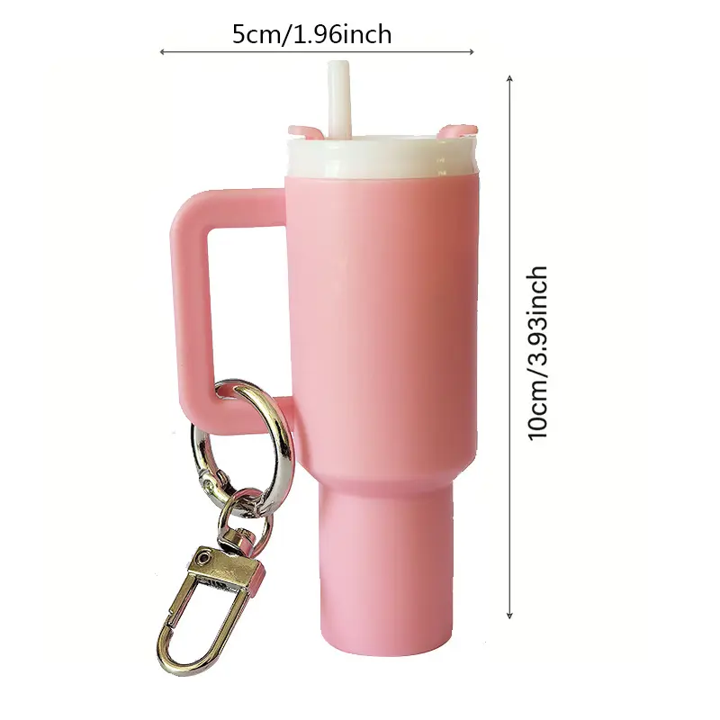 Plastic Unisex "Big Gulp" Style Lip Balm Holder Keychain, Stylish Key Charm for Backpack Attachment
