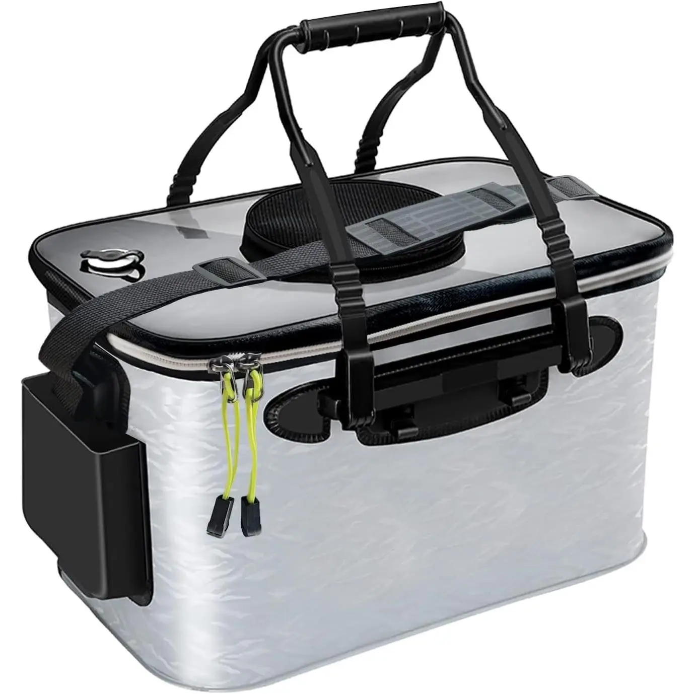 Transparent Lid Fishing Bucket, Portable Foldable Fishing Bucket,  Bucket, Fish Bucket, Live  Storage. (4 gallons)