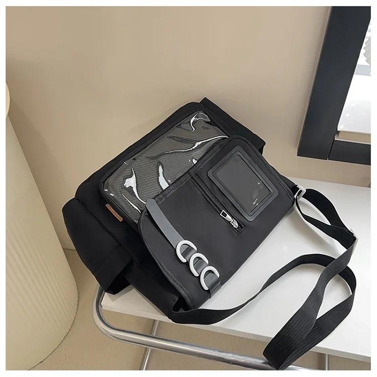 Y2K Japanese Harajuku School Bags for Girls New Transparent Itabag Shoulder Crossbody Bag DIY Badges Display Plate Ita Bag