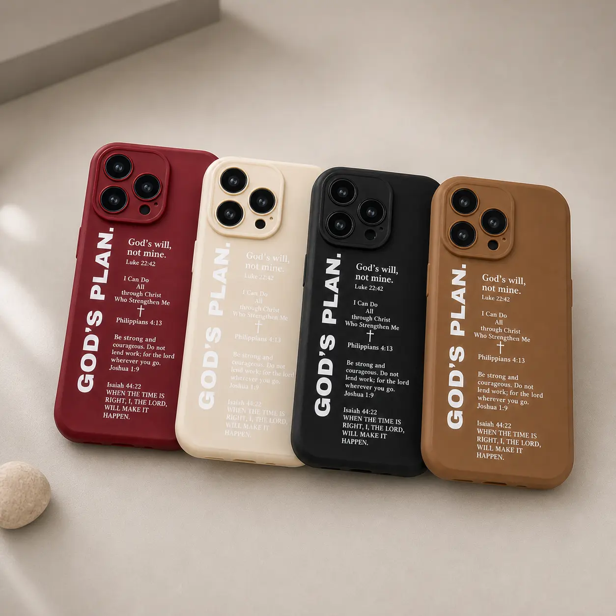 God's Plan Cross Faith Quote Phone Case - Soft Shockproof Protection for iPhone 17 Pro,16 Pro Max,15 Plus,14 Pro,13,12,11 - High Def Christmas Themed TPU Elegant Inspirational Accessory Fits iOS iPhone Series
