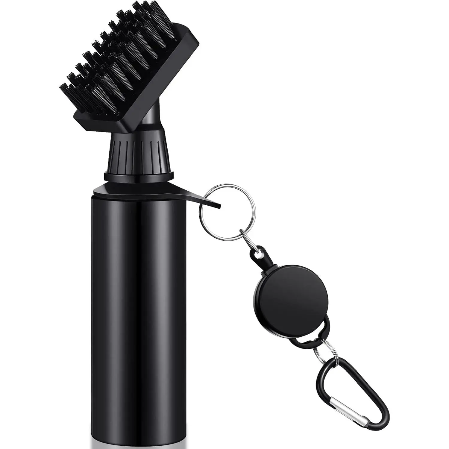 Golf Clubs Cleaning Water Brush, Retractable Aluminum Climbing Hook Golf Club Groove Cleaner, Nylon Brush Head and Squeeze Water Bottle Holds 4 Ounces