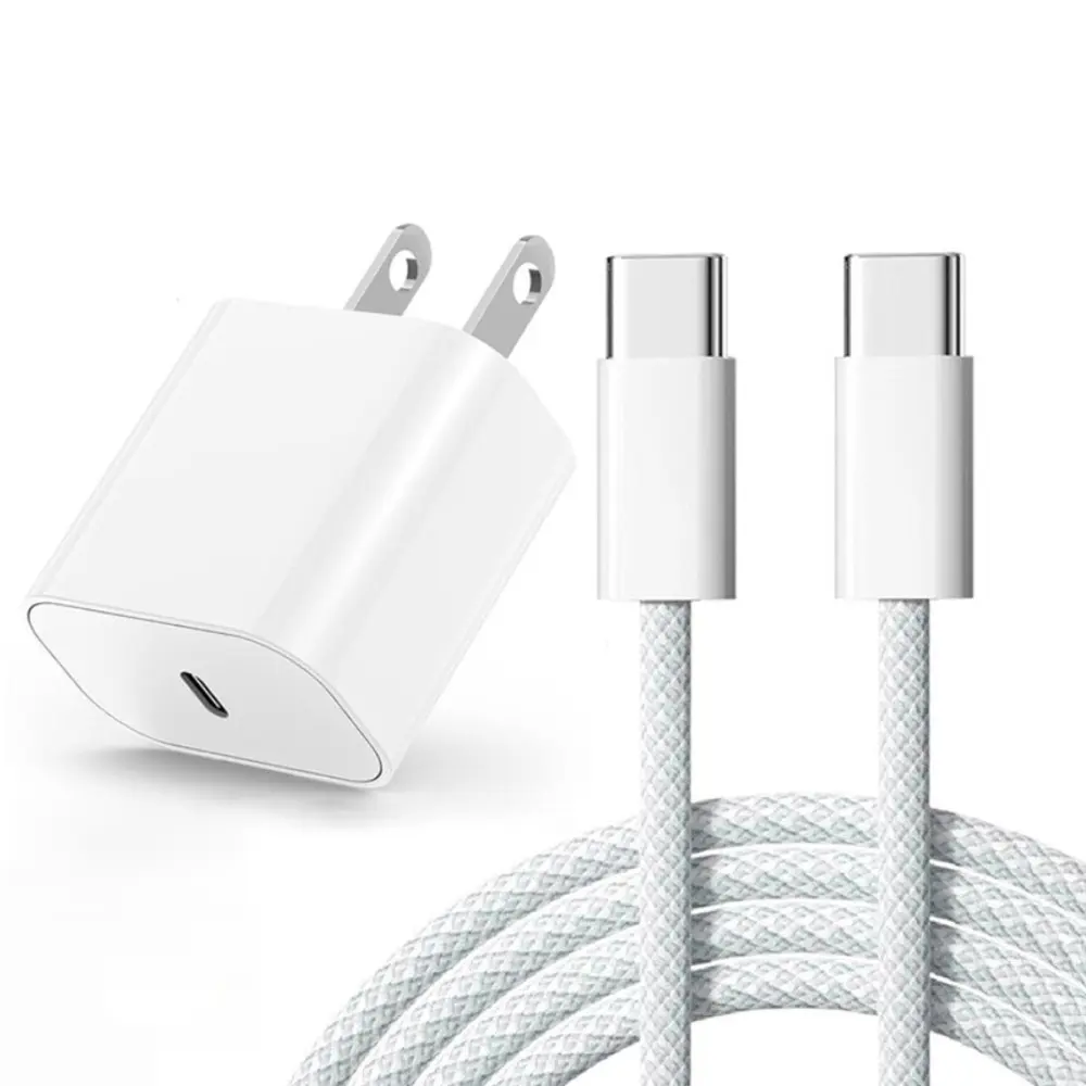 PD USB C 20W Fast Charging Charger with  1m/3.2ft Type C to Type C Cable Cord, Compatible with iPhone 15 16 17, iPad, and Type C Phones