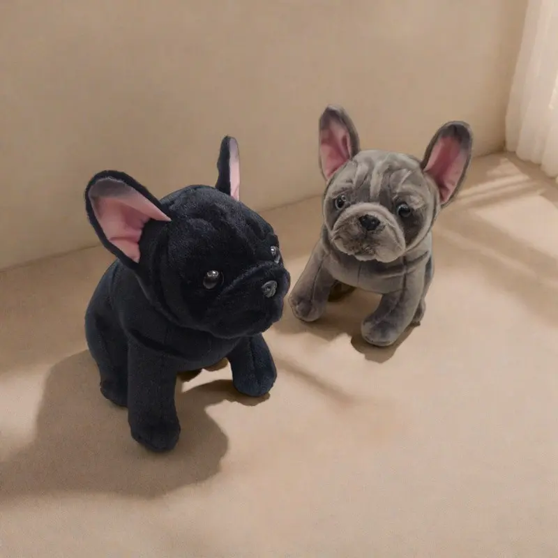 Realistic Bulldog Plush Toy, French Bulldog Pet Doll, Shih Tzu Dog Stuffed Animal, Decorative Ornament, Perfect Gift for Dog Lovers