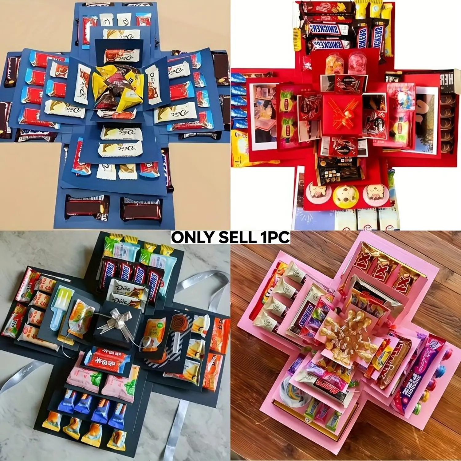 Multifunctional Surprise Explosion Themed Beautiful Gift Box Set, DIY Photo Album Party Packaging Kit for Birthday Gifts Box & Wedding Proposals