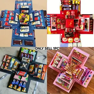 Multifunctional Surprise Explosion Themed Beautiful Gift Box Set, DIY Photo Album Party Packaging Kit for Birthday & Wedding Proposals