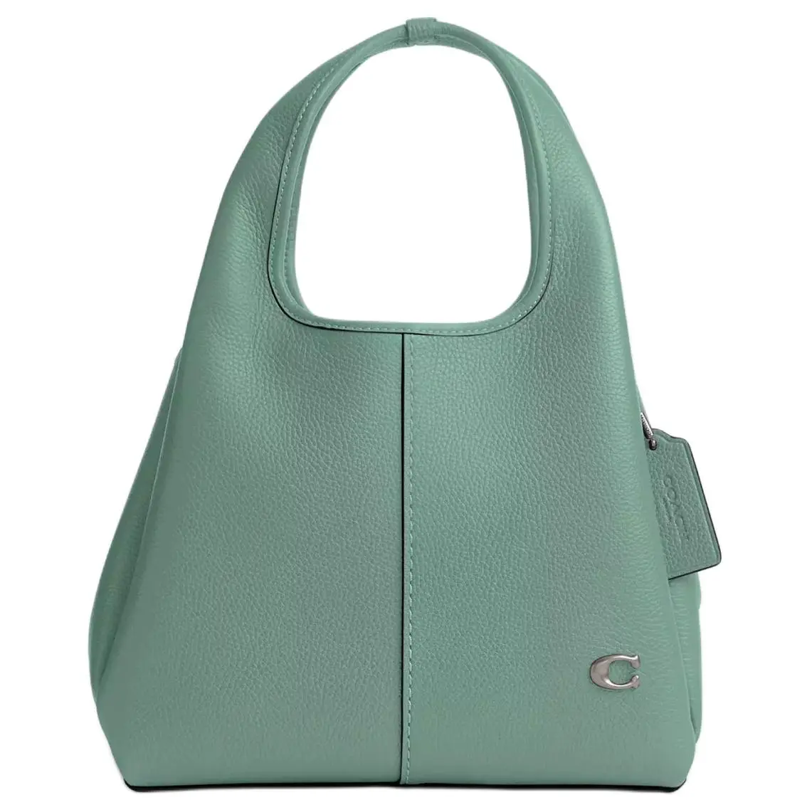 COACH Lana 23 Medium Handbag for Women – Polished Pebbled Leather, Blue Crystal, Quilted with Black Logo Zip Compartment