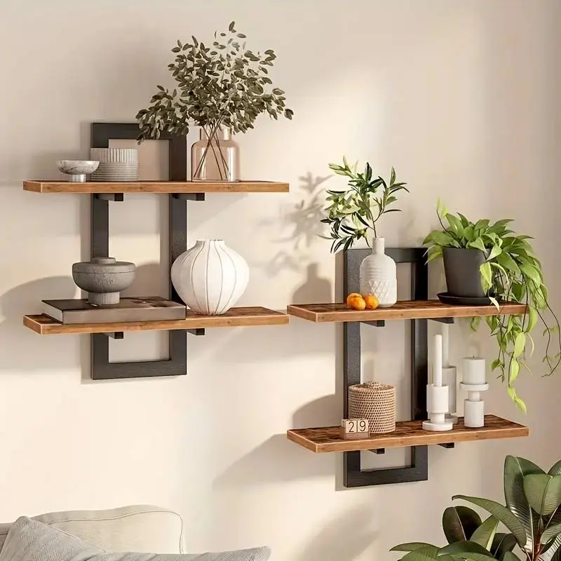 1/2/3pcs rectangular wall floating shelves, farmhouse bedroom wall-mounted shelves, bathroom storage racks, modern decorative display shelves, minimalist style wall floating shelves, artistic style, suitable for living room and kitchen