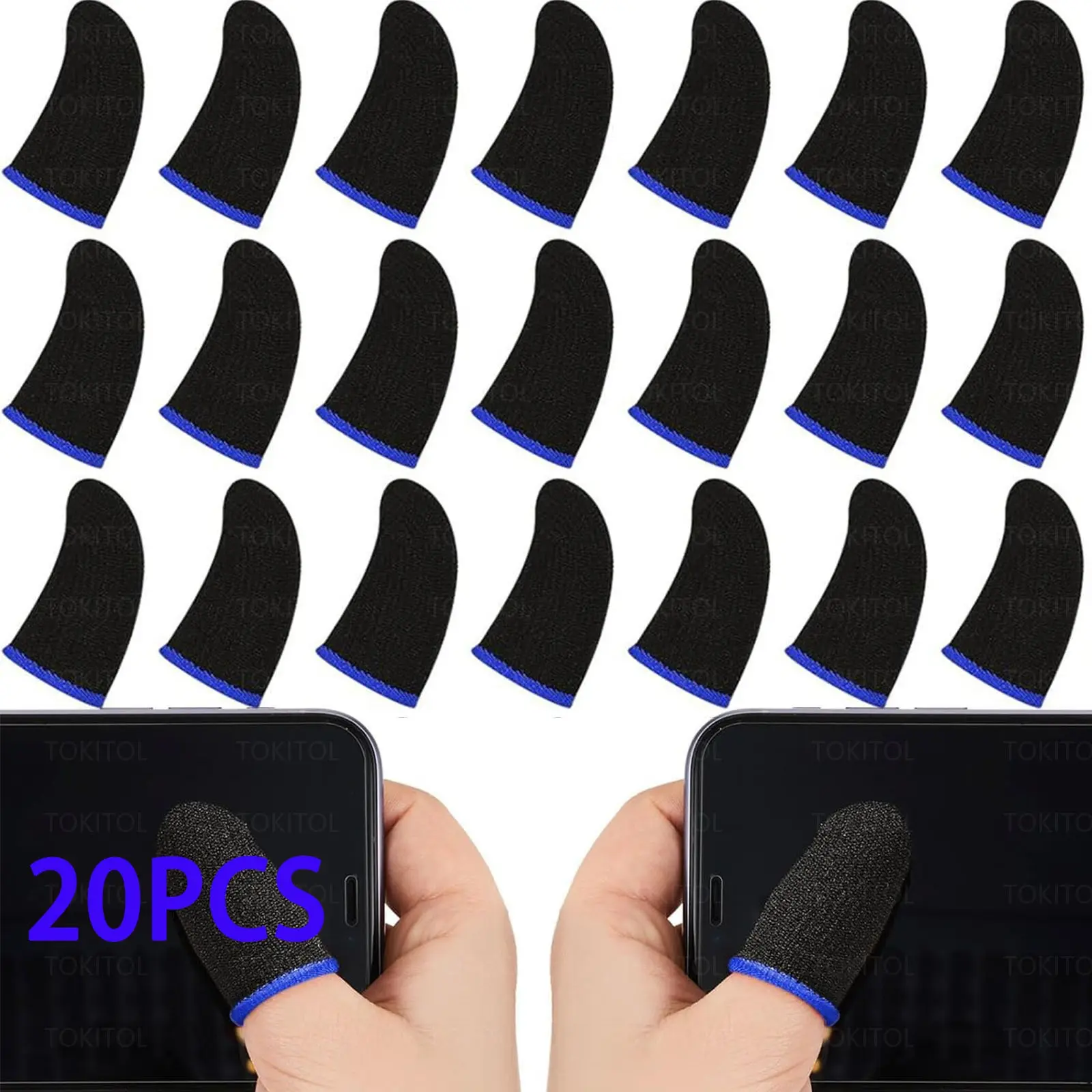 20 Pack Finger Sleeves for Gaming,Thumb Sleeves for Mobile Gaming,Anti Sweat,Ultra Thin,0.15mm Silver Fiber,Suitable for Most Gamers,Gaming Finger Gloves for PUBG COD Dedales Gamer,Covers,Gaming Accessories,Gaming Peripherals,Gaming Items,Gaming Products