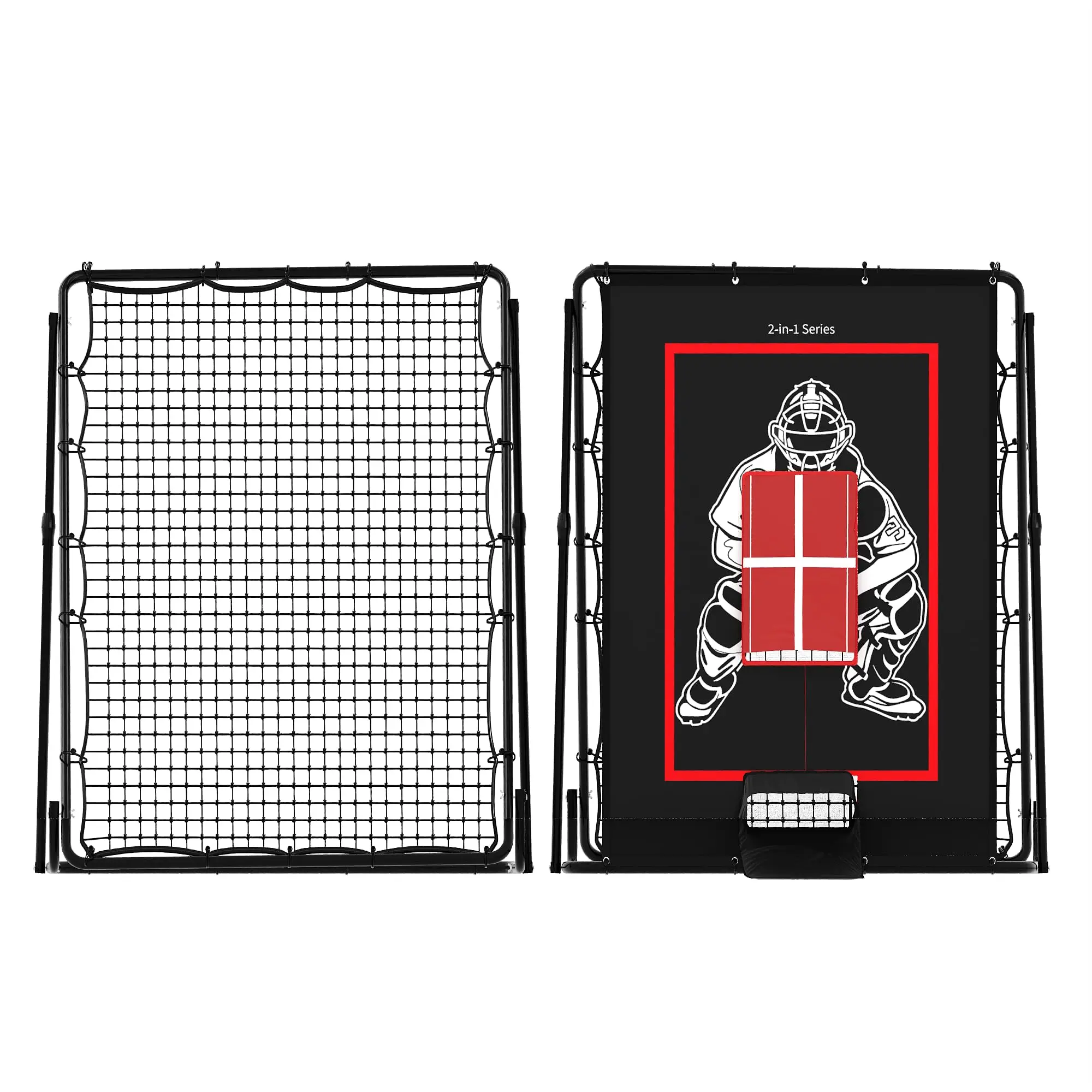 2 in 1 Baseball Pitching Targes and Rebounder Net, Adjustable Baseball Return Screen, Pitching Practice Targets,Bounce Back Net for Pitching,Throwing