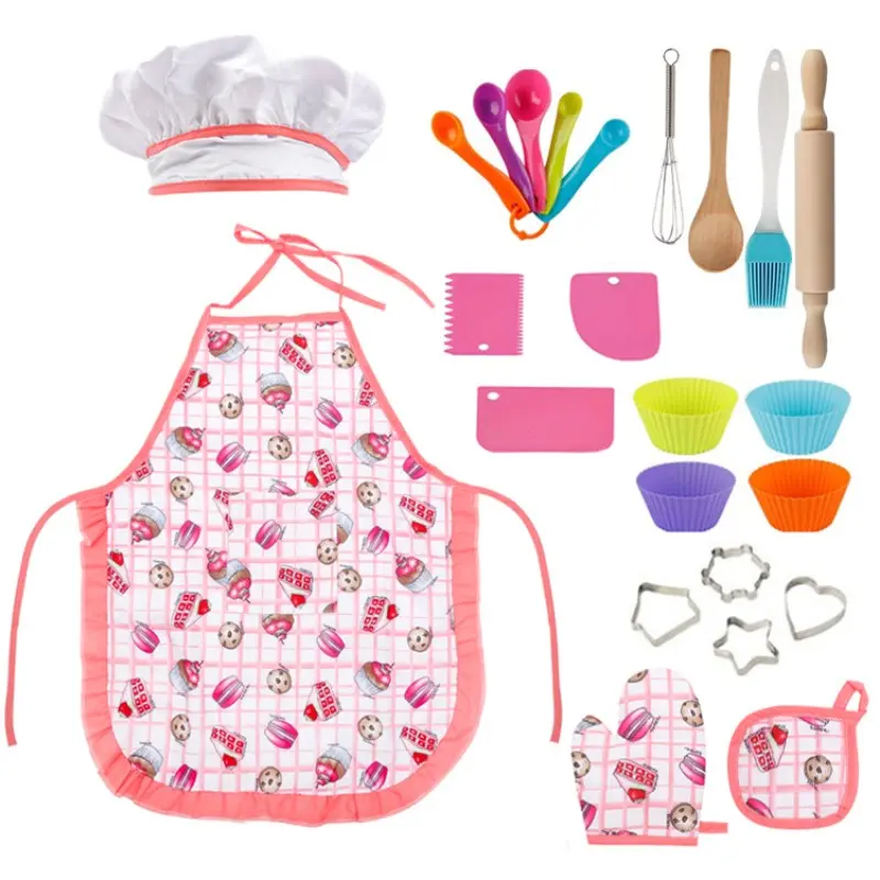 Kids Baking Play House Apron Set, Pretend Play, Kitchen Aprons, Baking Tools, Cake Baking Tools
