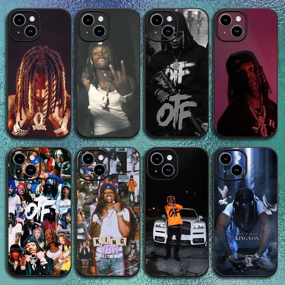 Raper K-King Von Phone Case For iPhone 17 Promax 16 15 14 13 12 11 Pro Plus Air 16e 17e shockproof soft back Silicone Black Case