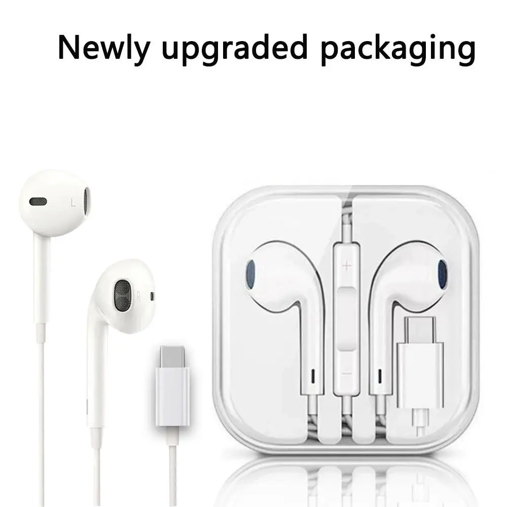 Type-C Wired Earphones, Semi-In-Ear, Hi-Res Digital Decoder, with Line Control Mic, Compatible with Phone/Tablet/Laptop, Wired Ear Buds