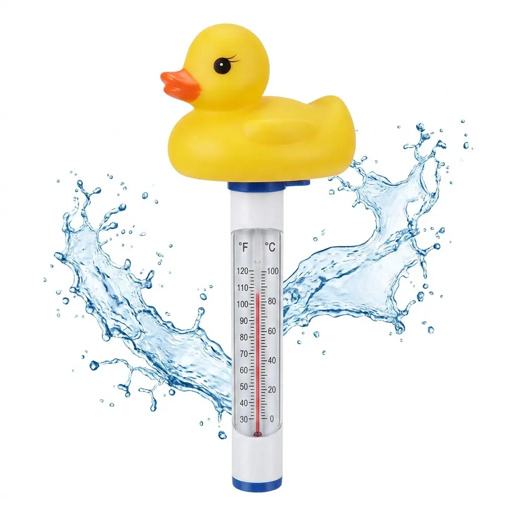Floating Pool Thermometer, Large Display with String Easy to Read, Shatter Resistant, for Outdoor & Indoor Swimming Pools, Spas, Hot Tubs & Aquariums, Pool Accessories, Pool Supplies