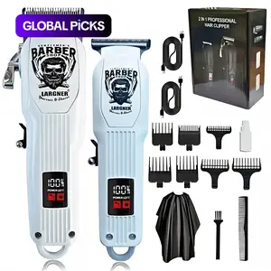 Professional Hair Clipper, Barber Hair Clippers, 1 Set Rechargeable Electric Clippers & Accessories Hair Grooming Kit, Great for Barbershops, Salons & Home Use