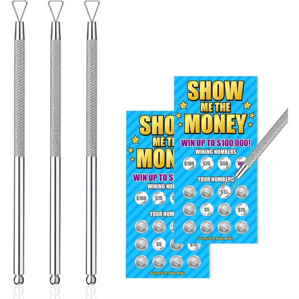 3pcs Lottery Ticket Scratcher Tool, Scratch Off Tools for Lottery Ticket Holders, Lotto Metal Scraper Tool, Lottery Scratcher Tackle, Suitable for Scratch Tickets, Winning Numbers and Stickers(Silver)