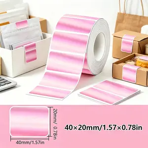 1 Roll 4x2cm Heat Sensitive Label Paper, Colorful Holographic Laser Print, Self-Adhesive Stickers for Phomemo M220/m110/m108/detonger P1