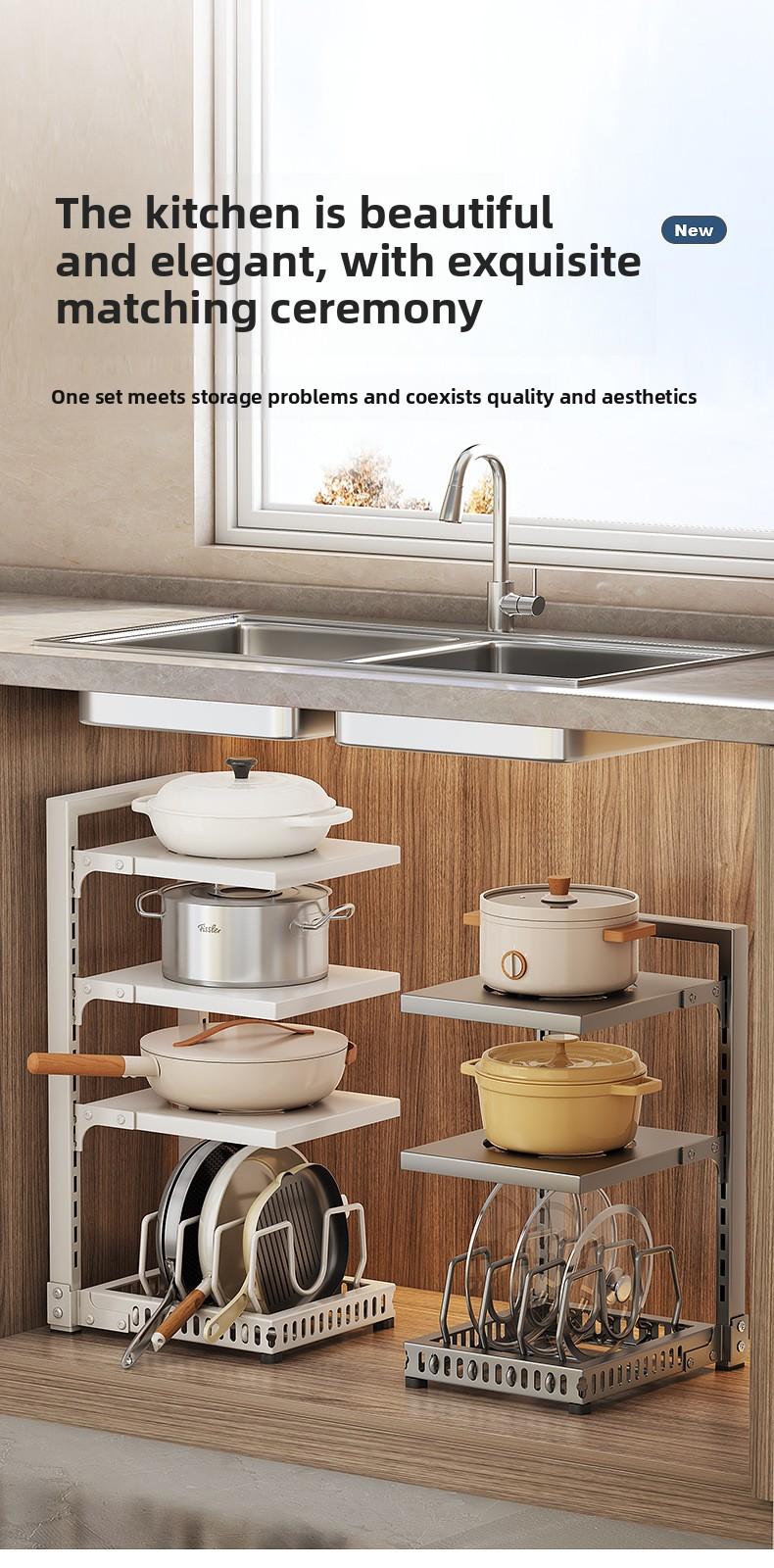 Household goods kitchen multi-functional 7-layer shelves, 304 carbon steel material, rust-proof, load-bearing strong shelves