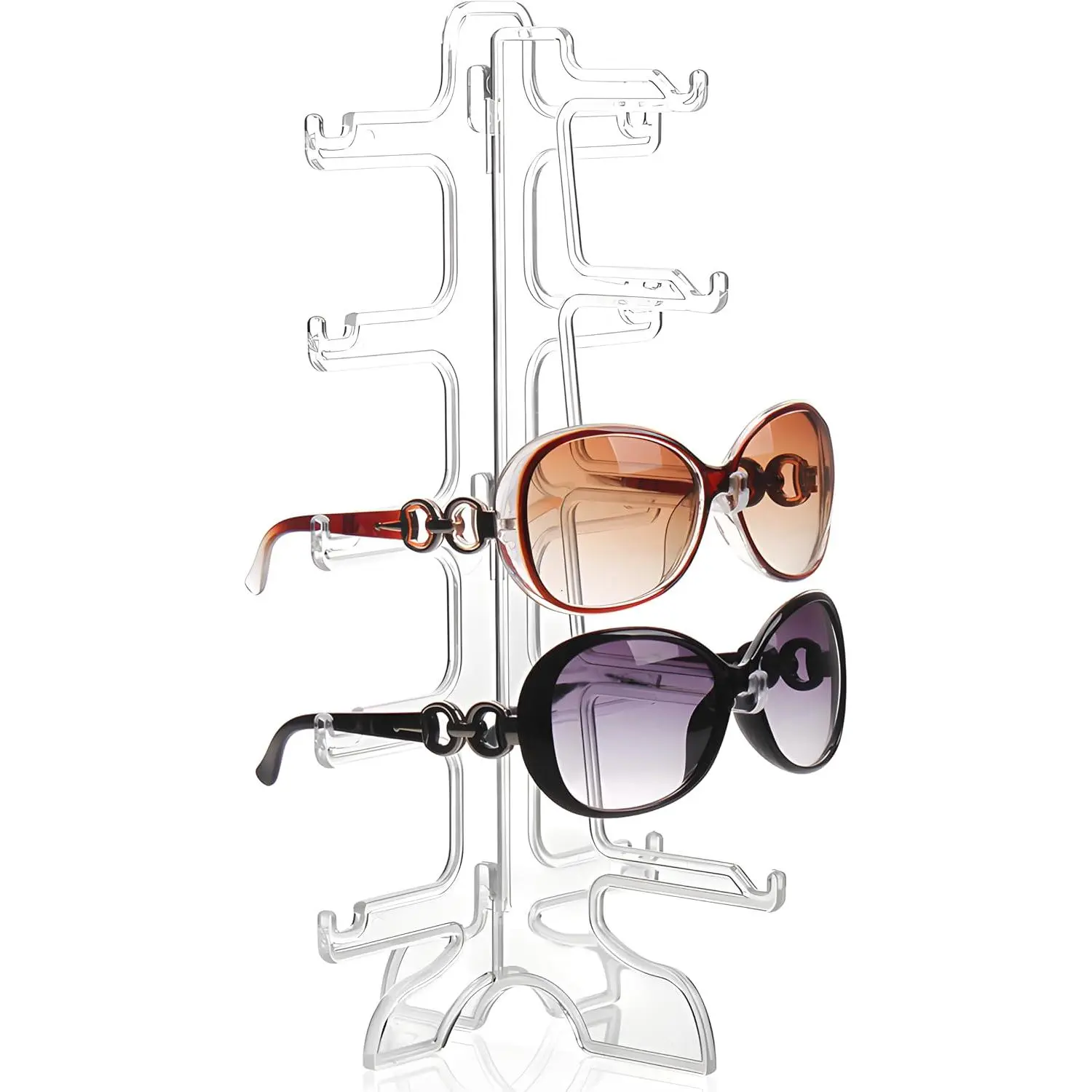 Glasses Display Stand, 5-Layer Transparent Rack for Eyewear | Plastic, transparent, 5 layers, holds 5 pairs, -resistant, for retail  store display