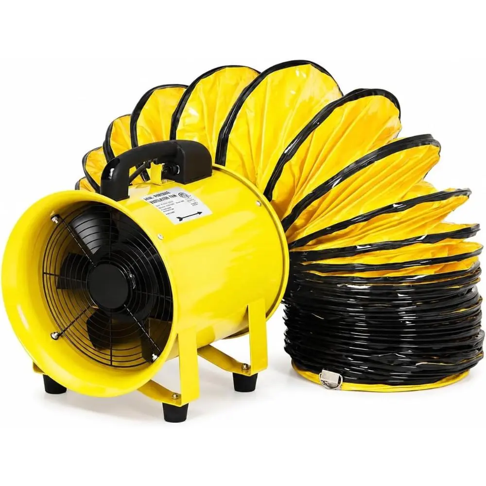 Gaomon 10'' Air Mover Blower Fan, 3500 RPM 2000 CFM with 32.8ft Flexible Duct, Industrial Portable Ventilator Blower/Exhaust for Basements, Workshops, Warehouses