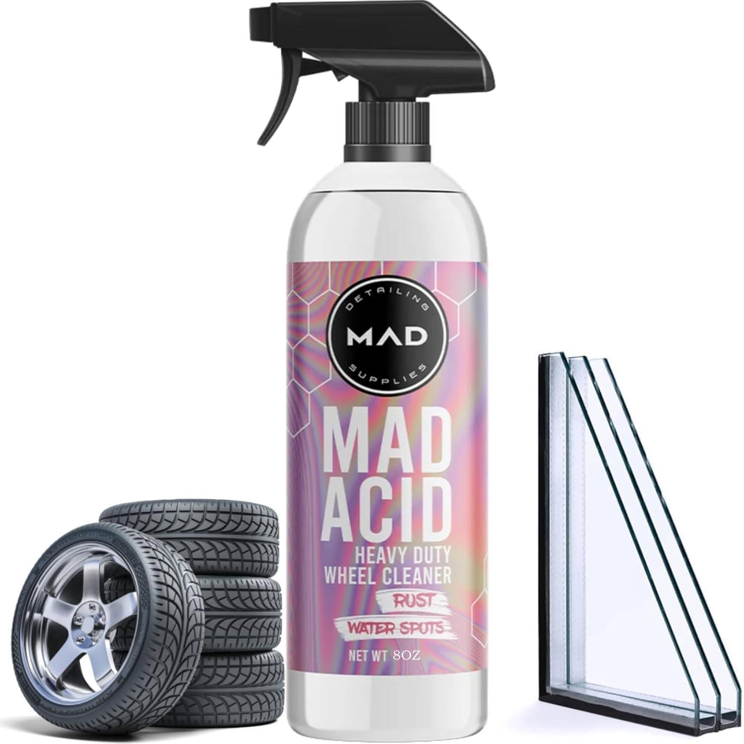 Mad Acid Glass Cleaner, Rust Remover for Car Wheel, Car Wheel Cleaner, Professional Car Cleaning & Care Product, Car Wash Accessories