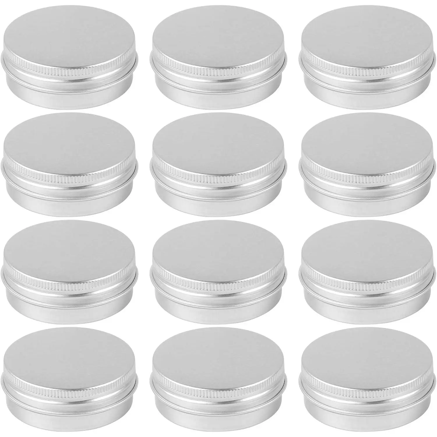 1 oz  Tins, Round  Empty Cans with  for Candle Making Arts Crafts Storage  Lip Balm Cream, 12 count