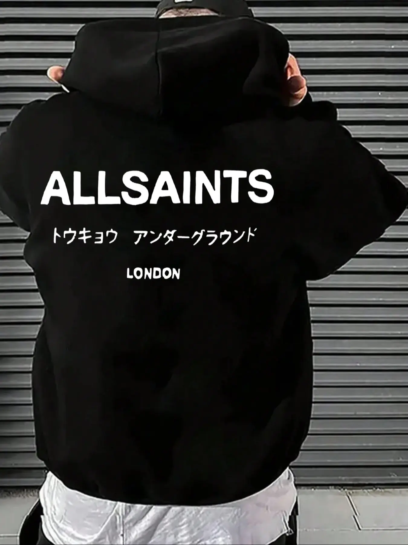 Men's Allsaints Hooded Sweatshirt, Casual Fitted Hoodie, Casual Streetwear Essentials, Casual Design, Fashionable Cut, Essential Closet Basic, Thick Fabric, Fitted Style, Fall & Winter Wear
