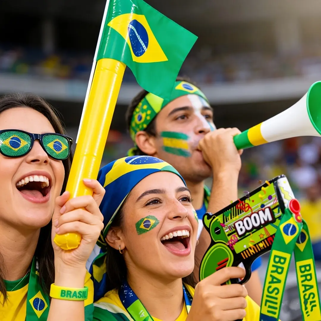 12pcs/set 2026 Soccer Fan Cheer Kit Fan Kit - 12pcs Soccer Fan Additions Set with Flag, Glasses, Megaphone, Inflatable Sticks, Etc. Soccer Party Kit
