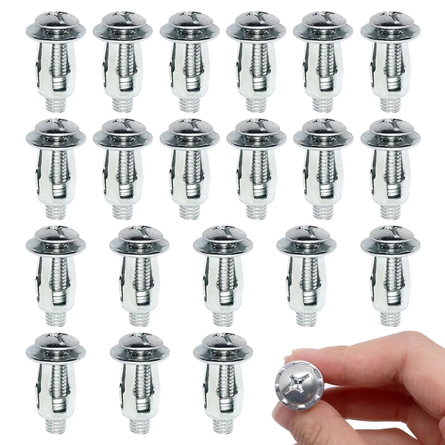 20 count Hollow Wall Anchors for Thin Walls Heavy Duty, M6 x 1"