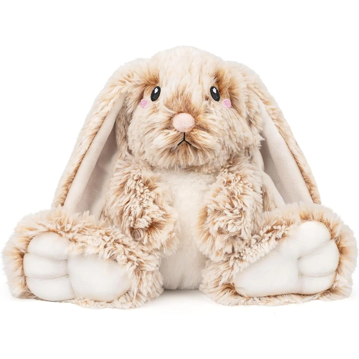 Microwavable & Weighted Stuffed Animals - 1.5 Lbs Unscented Heating Pad for Period Cramps Pain Relief and Anxiety, Cute Bunny Plush Toys Gifts for Women Girls Adults and Kids by Happy Fuel