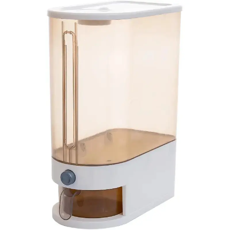 22lb Functional Grain Dispenser, Large Capacity Moisture-Proof Household Container with Lidded Measuring Cylinder, Suitable for Kitchens to Hold Soybeans, Corn, Brown Rice: Home & Kitchen