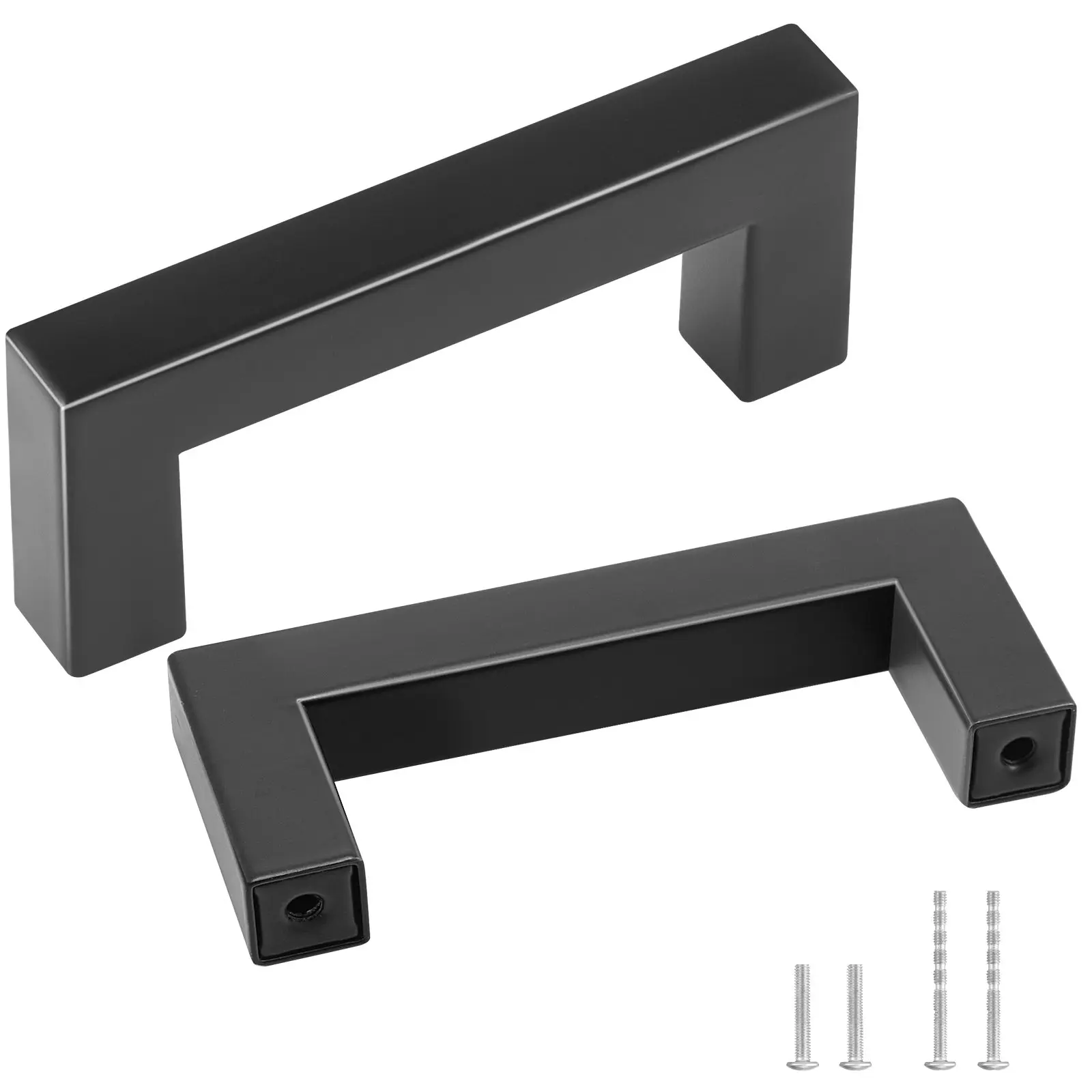VEVOR 10 Pack Cabinet Pulls, 3in/ 76mm Center to Center Slim Square Kitchen Cabinet Drawer, Stainless Steel Modern Kitchen Cupboard Door Handles for Kitchen Bathroom Bar Hardware Matte Black