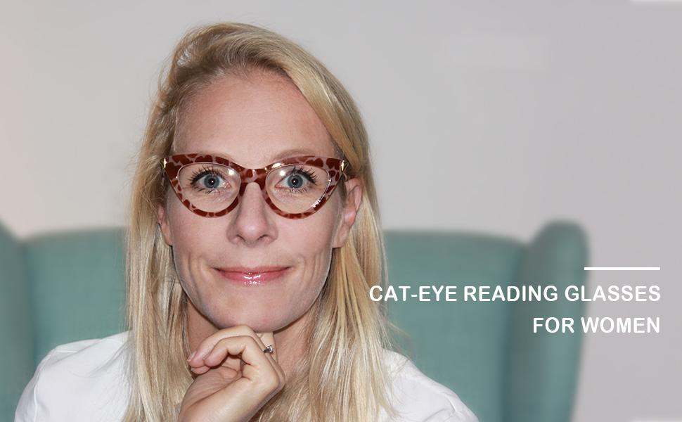 Small Reading Glasses for Women Cat-eye Style Ladies Readers