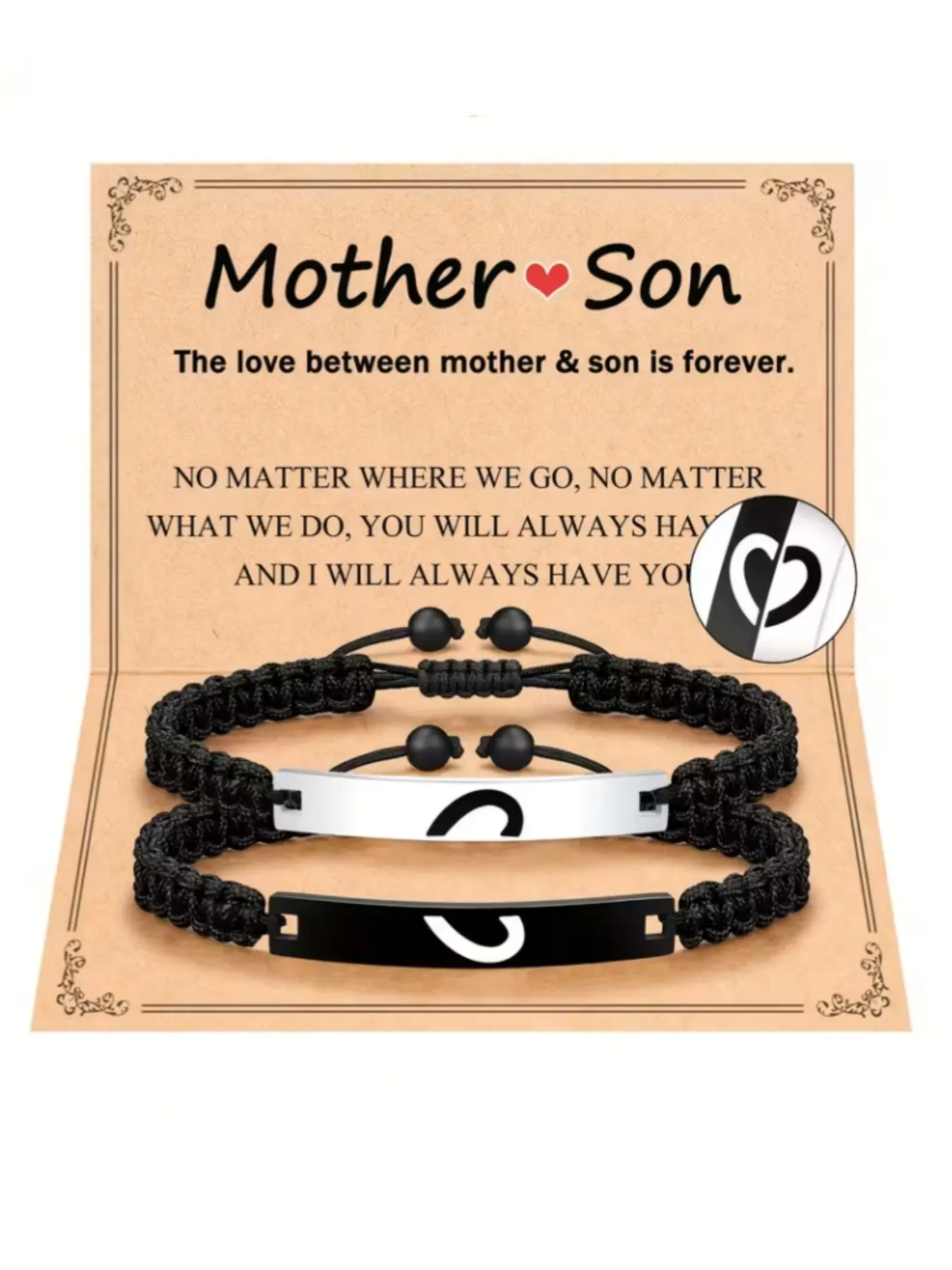 Heart-Shaped Matching Bracelets, Heart Design Bracelet, Family Set for Dad Mom Kids, Perfect for Special Occasions & Daily Wear, Valentine's Day Unique Jewelry Gifts