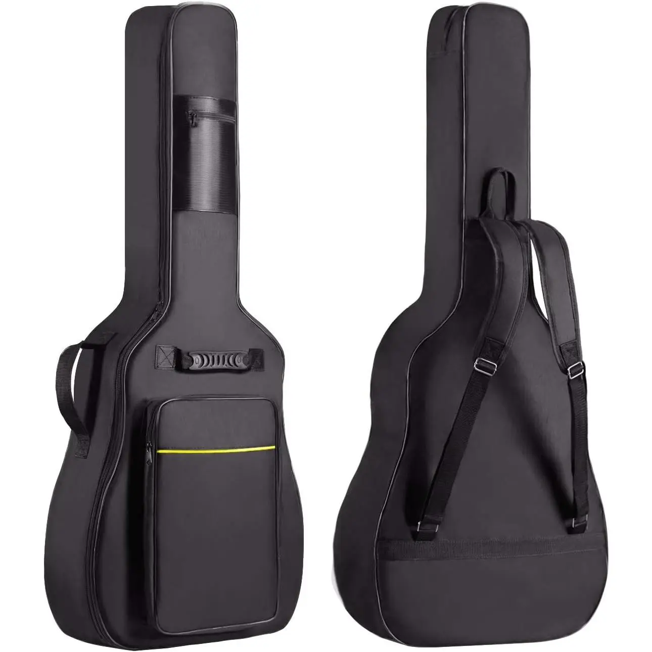 41 In Acoustic Guitar Bag 0.35 In Thick Padding Water Resistent  Adjustable  Strap Guitar Case Gig Bag with  Hanger Loop, Black CY0152 | Fits 39-41 in guitars, Durable 600D Oxford Fabric,  Adjustable  Straps, Storage Pockets, Wall Hanger Loop