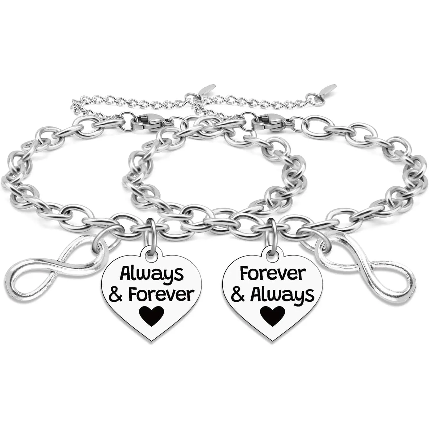 2 count Friendship Bracelet for Women  Friendship     for Bestie Bff Soul Sister Long Distance Present Birthday  for  Stainless Steel Bracelet for Her Female