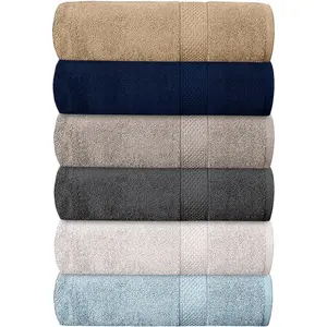 Hotel & Spa 100% Cotton Bath Towels Pack of 6, Ultra Soft, Quick Dry, Lightweight, Highly Absorbent, Perfect for Shower, Spa, Gym, Pool, Hotel, Resort & Daily Use (Multi-Color - 24" x 48")