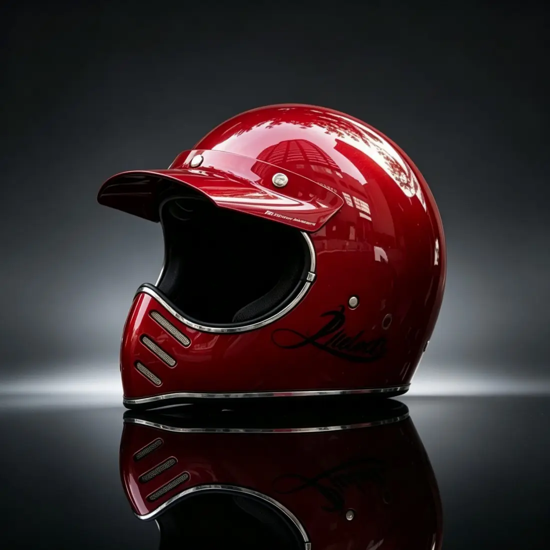 Bright Retro Coffee Racing Motorcycle Helmet, Dot Certified American Full Helmet, Universal for Cruisers and Scooters