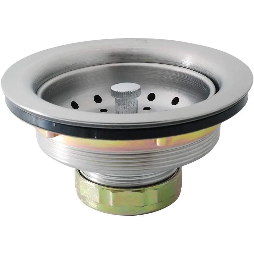3-1/2 Inch Kitchen Sink Drain Assembly with Strainer Basket/Drain Stopper,  Stainless Steel Sink Drain Kit Durable and Rustproof