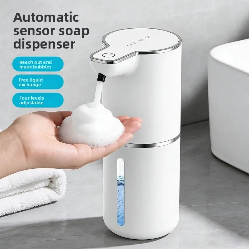 Wall Mounted Touchless Foaming Soap Dispenser, Automatic Smart Sensor Hand Soap Dispenser, Touch Free Foam Soap Dispenser for Bathroom Kitchen Household