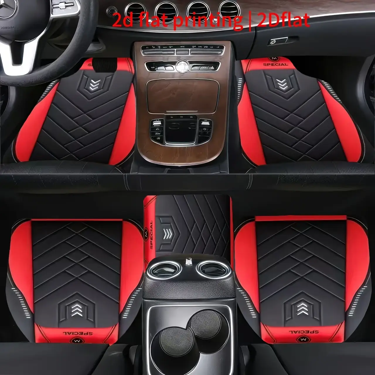 4-Piece Car Floor Mats Set, Non-Slip Design, & Plaid Pattern, Durable Polyester Material, Easy to Clean, Perfect Christmas Gift