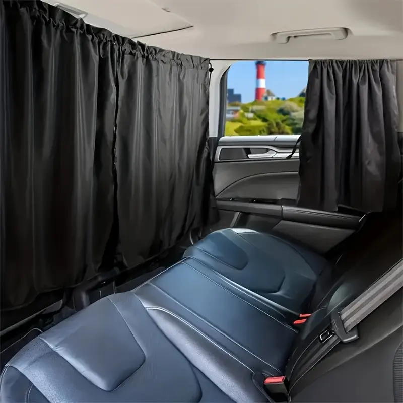 4-piece Car Privacy Curtain Set - Designed specifically for sedans and SUVs, including rear seat and side window curtains with a storage bag. For parking use only.