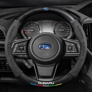 Subaru Brz Wrx Xv Ascent Forester Outback Impreza Legacy Car Non-Slip Carbon Fiber Leather Steering Wheel Cover, Interior Accessories