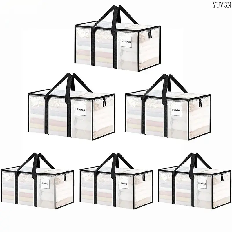 Home Storage Organizer Box, Multi Pack Foldable Clear Storage Bin, Large Capacity Flip Lid Container, Stackable Portable Daily Organizer, Practical Space Saving Household Accessory for Closet Bedroom Bathroom Garage Tidying