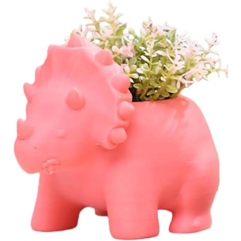 Cute Dinosaur Planter  Printed Dinosaur Succulent Pots with Drainage Hole,   Pot, Cactus Succulent Planters,  Planters for Indoor , Indoor  Office (Triceratops)