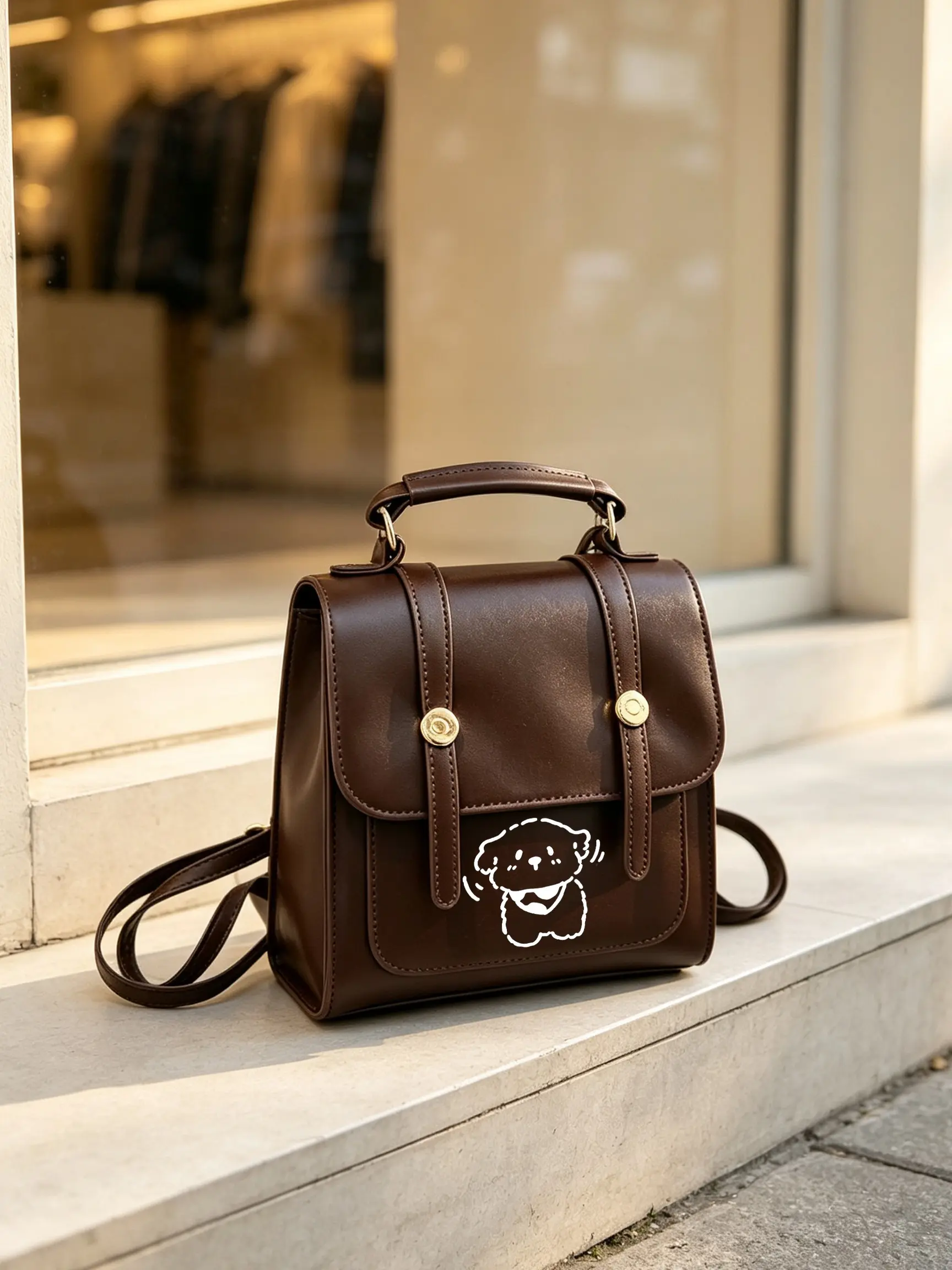 Vintage Multiway Mini Backpack Handbag for Women, Cute Preppy Satchel Crossbody Bag, 3 Ways Wear Travel School Shoulder Bag