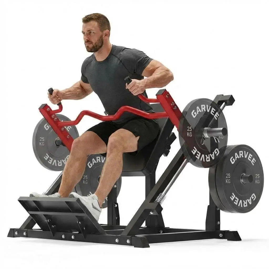 Compact Plate-Loaded Seated Rowing Machine for Home Gym - Linear Bearing Row Equipment, Lower Back-Safe Strength Training Gear for Small Spaces (No Weights Included)