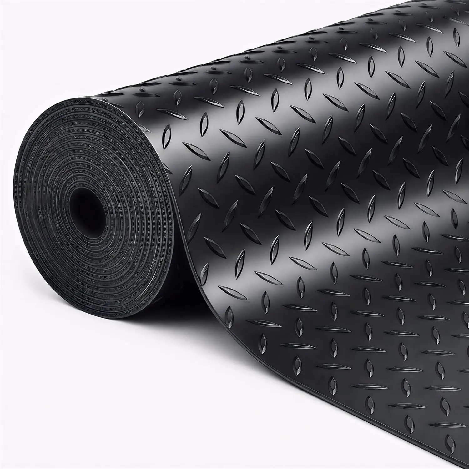4x6FT Garage Floor Mat, 2mm Thickened Garage Flooring Heavy Duty Rubber Garage Floor Mats for Under Car, Diamond Plate Garage Mat for Garage, Workshop
