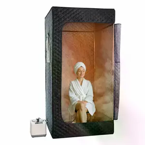 Indoor Portable Steam Sauna Tent Kit - Freestanding, 3L Steamer, Remote Control, Foldable Chair, 9 Heat Levels, 2.9’x2.9’x5.9’ (Sports & Outdoor Leisure Recreation Equipment)